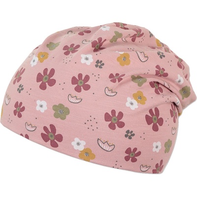 Sterntaler čepice Slouch beanie Flowers Pale pink