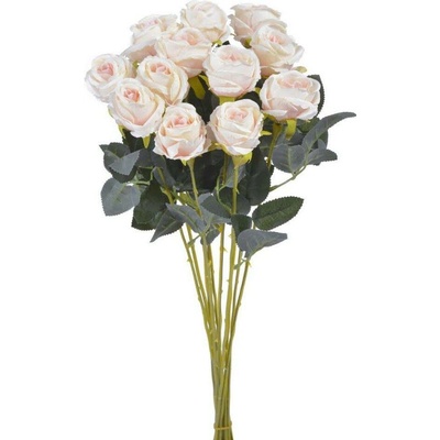 Kytice umělých růží 12 ks - světle růžová 54 cm