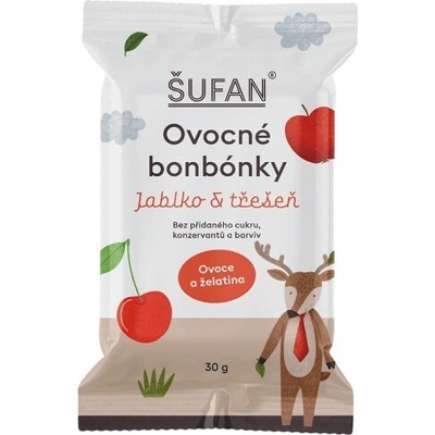 Šufan Ovocné Bonbónky jablko a třešeň 30 g