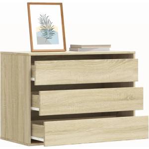 vidaXL Ъглов скрин с чекмеджета дъб сонома 80x41x58см, инженерно дърво (852854)