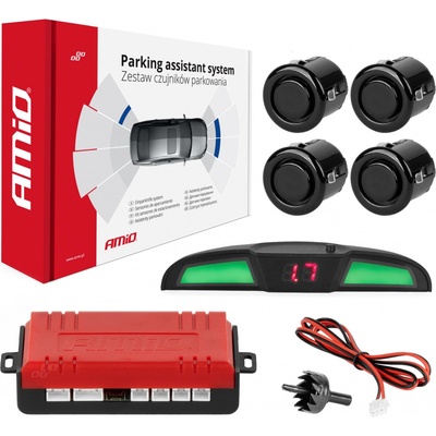 AMiO Sada asistentů parkování LED COB 4 senzory černé GOLD 18mm