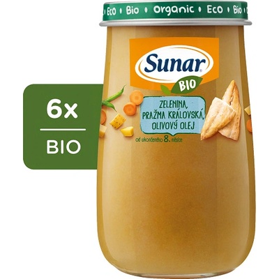 Sunar Bio Zelenina pražma kráľovská 8m+ 6 x 190 g