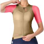 Castelli Дамска фланелка с къс ръкав за колоездене Castelli Women's Corretto Jersey Cycling jersey - Elmwood / Rosa Giro - размер XS (156-2744-0111)