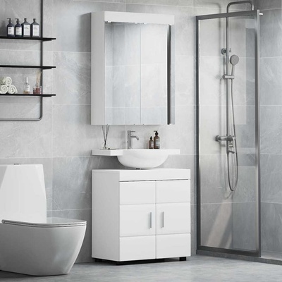 vidaXL Комплект мебели за баня TULUM 2 pcs Бяло 60 x 34 x 63 см (3398014)
