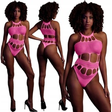 Ouch! Glow in the Dark Body with Grecian Neckline Neon Pink