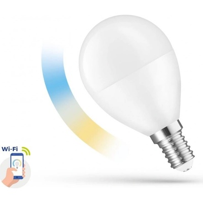 Spectrum LED Chytrá LED žárovka E14 5W 420lm G45 WIFI teplá, denní, studená SMART