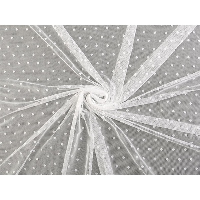 Exkluzivní elastický tyl PAD s puntíky, střední, 1 Off White