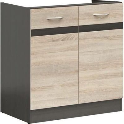 spodní dřezová skříňka Junona DK2D/80/82 wenge / dub sonoma BRW – Hledejceny.cz