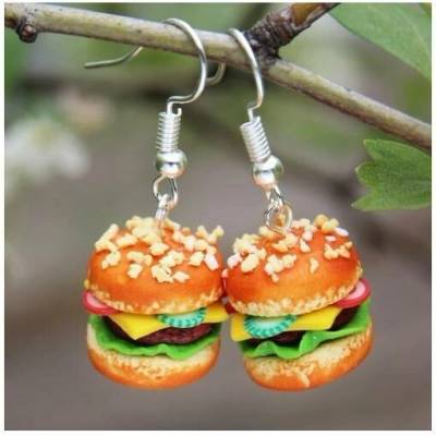 CircusMind náušnice Fimo hamburgery S3596