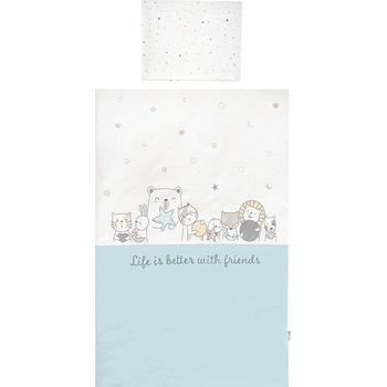 Lorelli Спален комплект от 5 части Lorelli - Cosy, Happy Friends, син (10420066402)