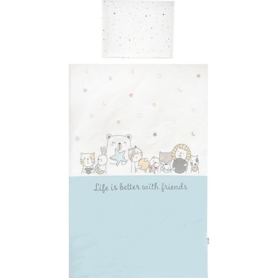 Lorelli Спален комплект от 5 части Lorelli - Cosy, Happy Friends, син (10420066402)