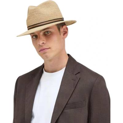 Argentina Borsalino skládací klobouk z háčkované rafie s širokou krempou