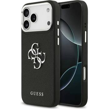 GUESS Калъф Guess Grained Big 4G Classic Logo за iPhone 17 Pro Max - черен