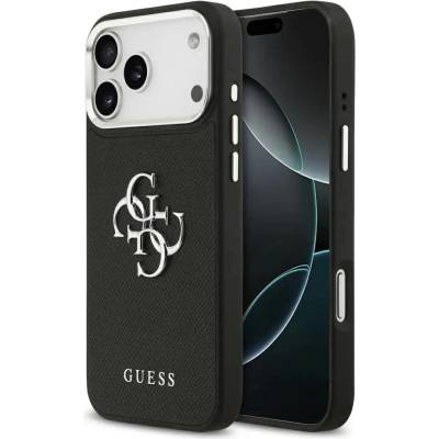 GUESS Калъф Guess Grained Big 4G Classic Logo за iPhone 17 Pro Max - черен