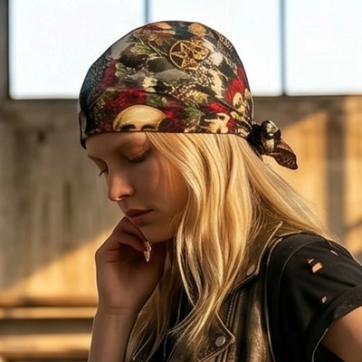 Ebbie dámský bavlněný šátek bandana SCARLET SKULL