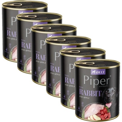 Dolina Noteci Консерва Piper Adult с заек и ябълка 6 x 800 г