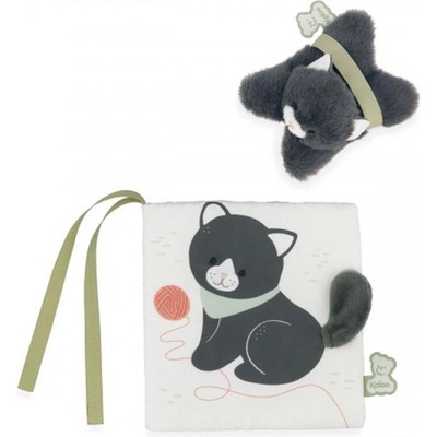 Kaloo Les Amis Текстилна книжка с плюшена играчка Котка Chamallow