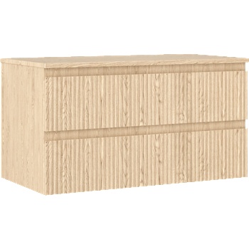 Mexen Rivel баня шкафче под мивка 90 см с плот, 2 чекмеджета, оребрено, дъб - 91A20-09047-2-BFFC81 (91A20-09047-2-BFFC81)