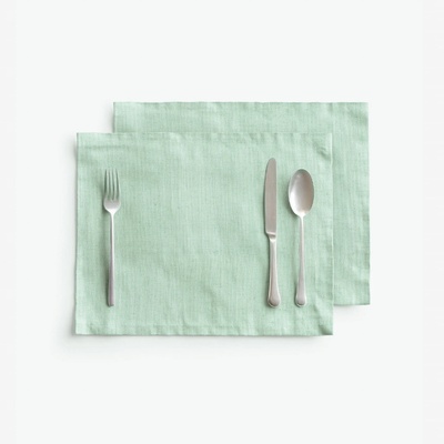 Goldea prostírání na stůl ze lněné směsi - světle mátové - 2ks 30 x 40 cm
