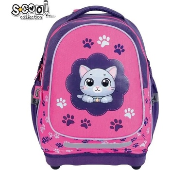 S-Cool Ученическа, анатомична раница scool think pink с твърдо дъно, 24 л