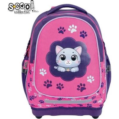 S-Cool Ученическа, анатомична раница scool think pink с твърдо дъно, 24 л
