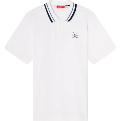 CCM Stripe Polo biela