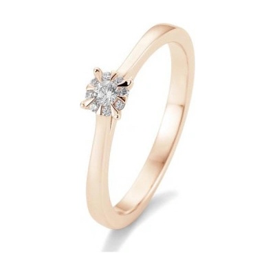 Sofia Diamonds prsteň z ružového zlata s diamantom BE41 05763 R