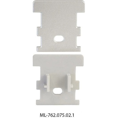 ML-762.075.02.1 Koncovka pro BV s otvorem, stříbrná barva, 1 ks