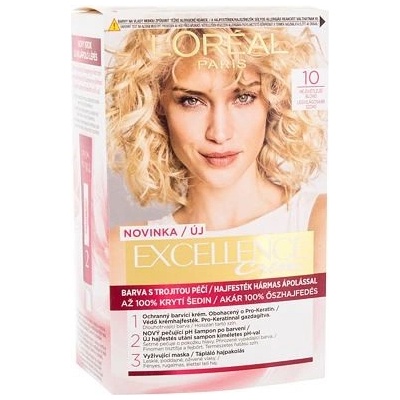 L'Oréal Paris Excellence Creme Triple Protection barva na vlasy na blond vlasy na všechny typy vlasů 10 Lightest Ultimate Blonde 48 ml