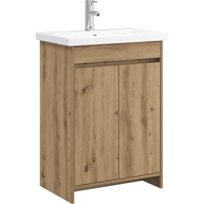 vidaXL Комплект мебели за баня Дъб артизан 61 x 40 x 84, 5 см (3404281)