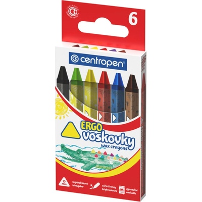 Centropen voskovky trojuholníkové Ergo 6 farieb