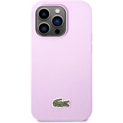 Lacoste Iconic Petit Pique Logo Case - дизайнерски кожен кейс за iPhone 14 Pro Max (лилав)