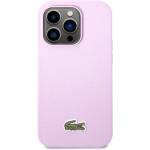 Lacoste Iconic Petit Pique Logo Case - дизайнерски кожен кейс за iPhone 14 Pro Max (лилав)