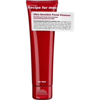 Recipe for men Recipe For Men, Ultra Sensitive Facial Cleanser, Fragrance-Free, Gentle Cleansing, Cleansing Gel, Face, 100 ml
