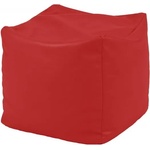 Pufrelax Пуф 130л. , Табуретка Куб XL, Teteron red, Перящ се калъф, за открито, Пълнеж от Полистиролни перли