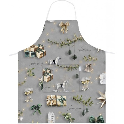 Darré Kuchyňská zástěra Kouzlo Vánoc šedá