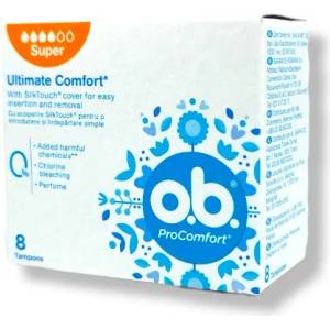  O. B хигиенни тампони, ProComfort, Super, 8 броя