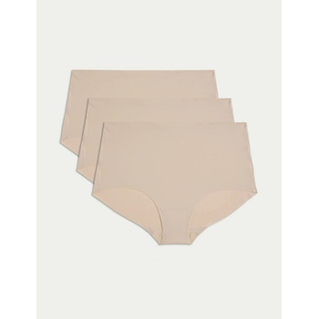 Marks & Spencer Боксер бикини без видими ръбове с висока талия, 3 бр. в опаковка Marks & Spencer бежово Marks & Spencer | Bezhov | ЖЕНИ | XL