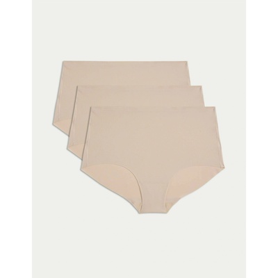 Marks & Spencer Боксер бикини без видими ръбове с висока талия, 3 бр. в опаковка Marks & Spencer бежово Marks & Spencer | Bezhov | ЖЕНИ | XL
