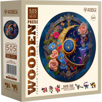 Wooden City Дървен пъзел Wooden City, 505 части - Луна и цветя (HE 0180-XL)