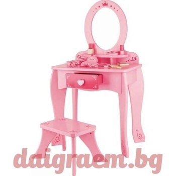 Image 1 of Hape Комплект розова тоалетка със столче hape e8350 (h8350)
