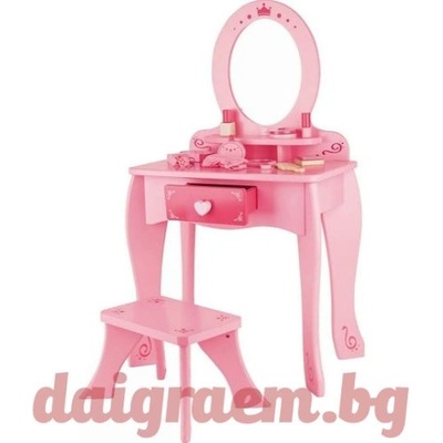 Hape Комплект розова тоалетка със столче hape e8350 (h8350)