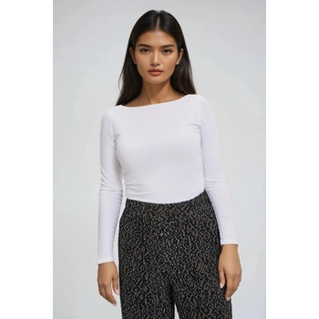 Moodo Прилепнала бяла блуза с дълъг ръкав Moodo Moodo | Byal | ЖЕНИ | XXL