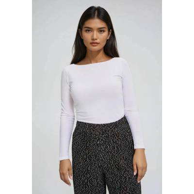 Moodo Прилепнала бяла блуза с дълъг ръкав Moodo Moodo | Byal | ЖЕНИ | XXL