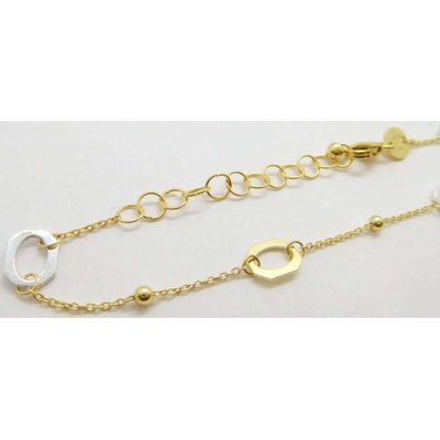 Klenoty Budín dámský zlatý náramek z bílého a žlutého zlata HK7096