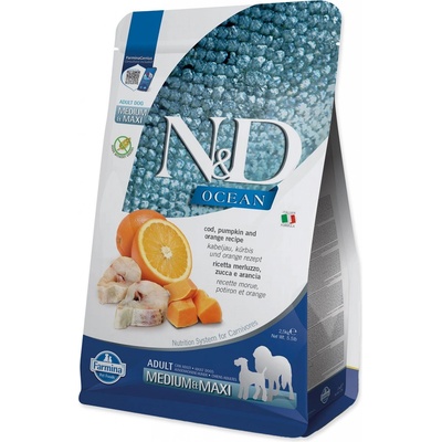 N&D Ocean Dog Adult Medium Maxi Codfish & Orange 2,5 kg