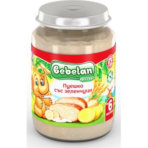 Bebelan Ястие Bebelan Puree - Пуешко със зеленчуци, 190 g (7110) - baby