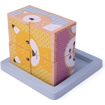 Bigjigs Toys - Дървени кубчета за игра - Горски животни (33027)
