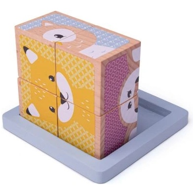 Bigjigs Toys Пъзел кубчета - Горски животни (33027)