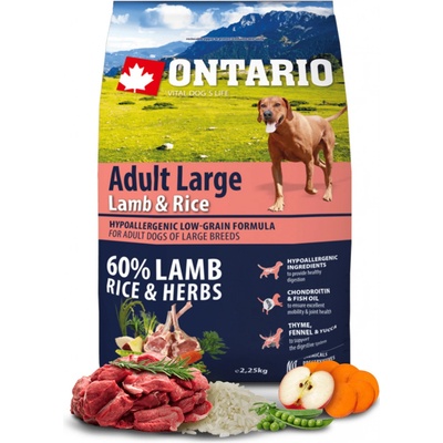 Ontario Adult Large Lamb & Rice 2,25 kg